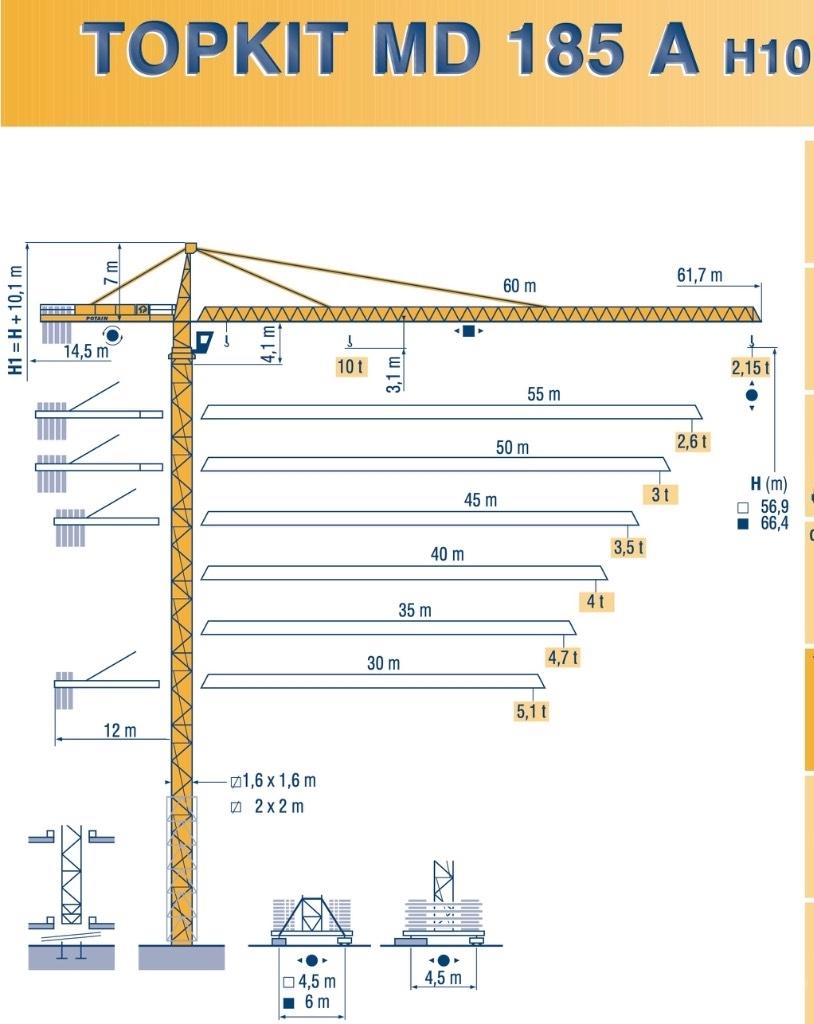 Potain MD 185 A H10 Gru a torre