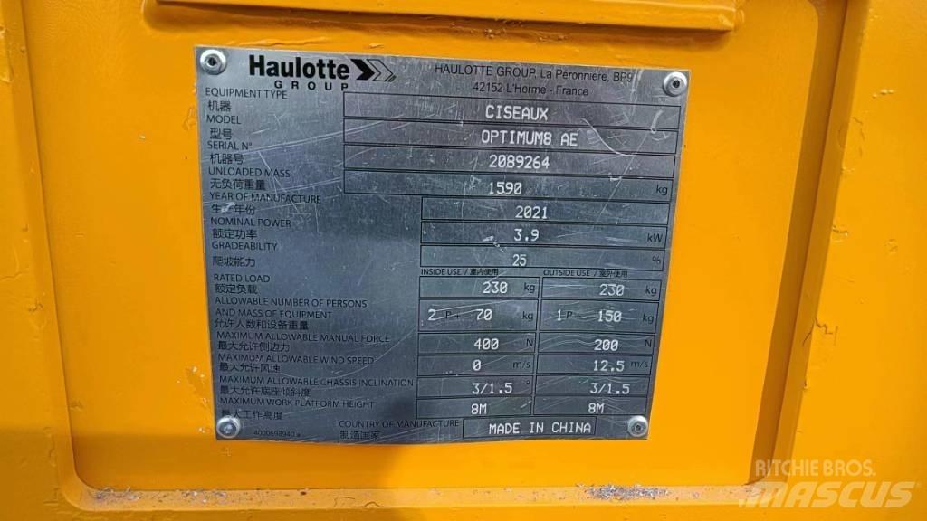 Haulotte OPTIMUM 8 Piattaforme a pantografo