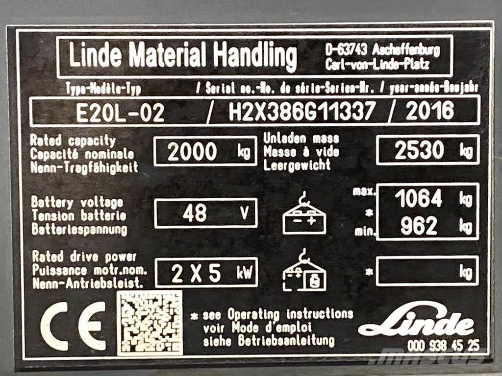 Linde E20L Carrelli elevatori elettrici