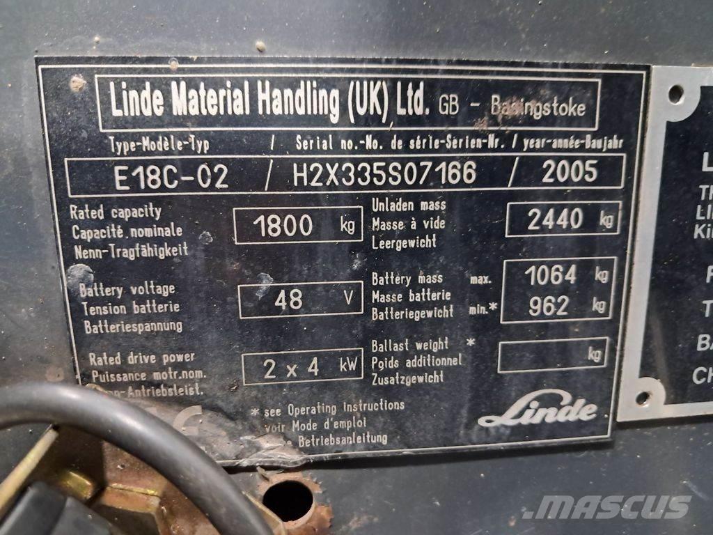 Linde E18C-02 Carrelli elevatori elettrici
