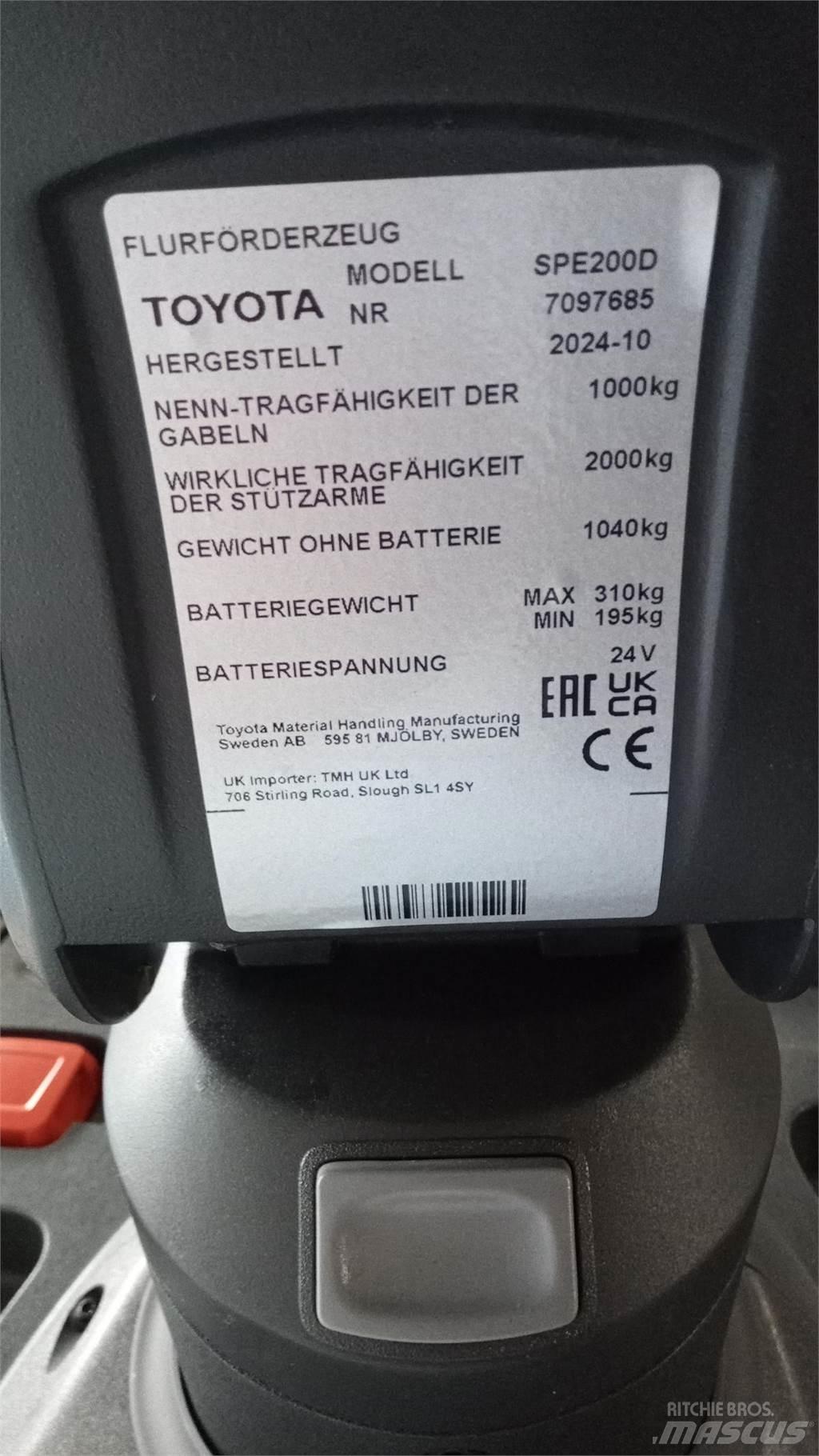 Toyota BT SPE200D Transpallet uomo a terra