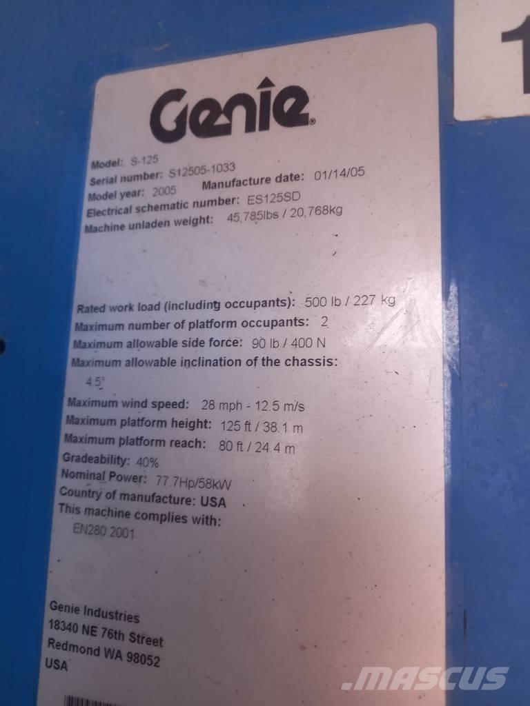 Genie S 125 Piattaforme a braccio telescopico