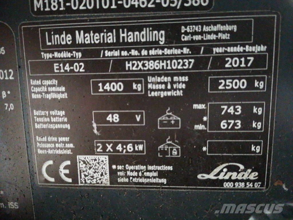 Linde E14-02 Carrelli elevatori elettrici