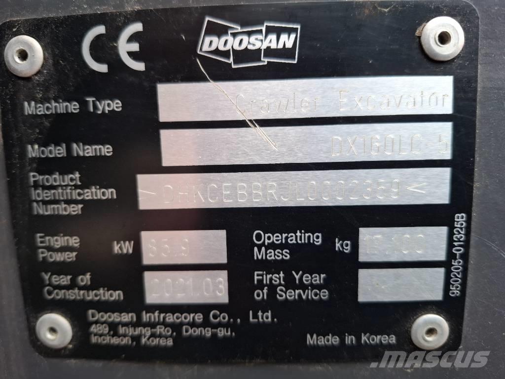 Doosan DX160LC-5 Escavatori cingolati