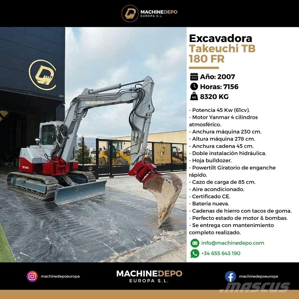 Takeuchi TB 180 FR Escavatori medi 7t - 12t
