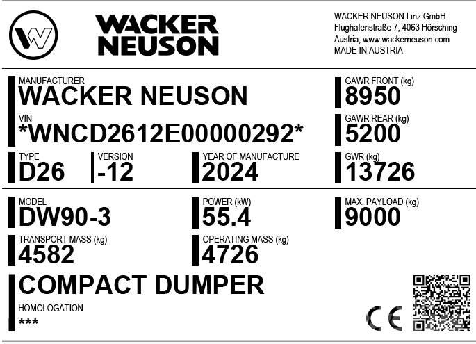 Wacker Neuson DW90-3 Mini dumper