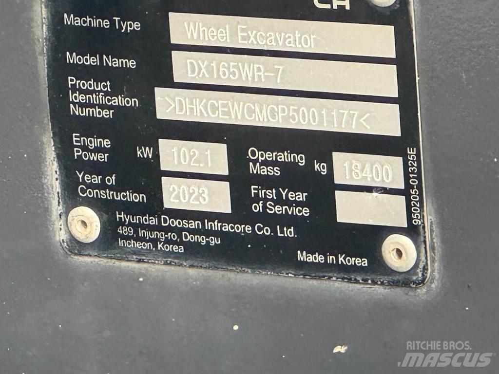 Doosan DX165WR-7 Escavatori gommati