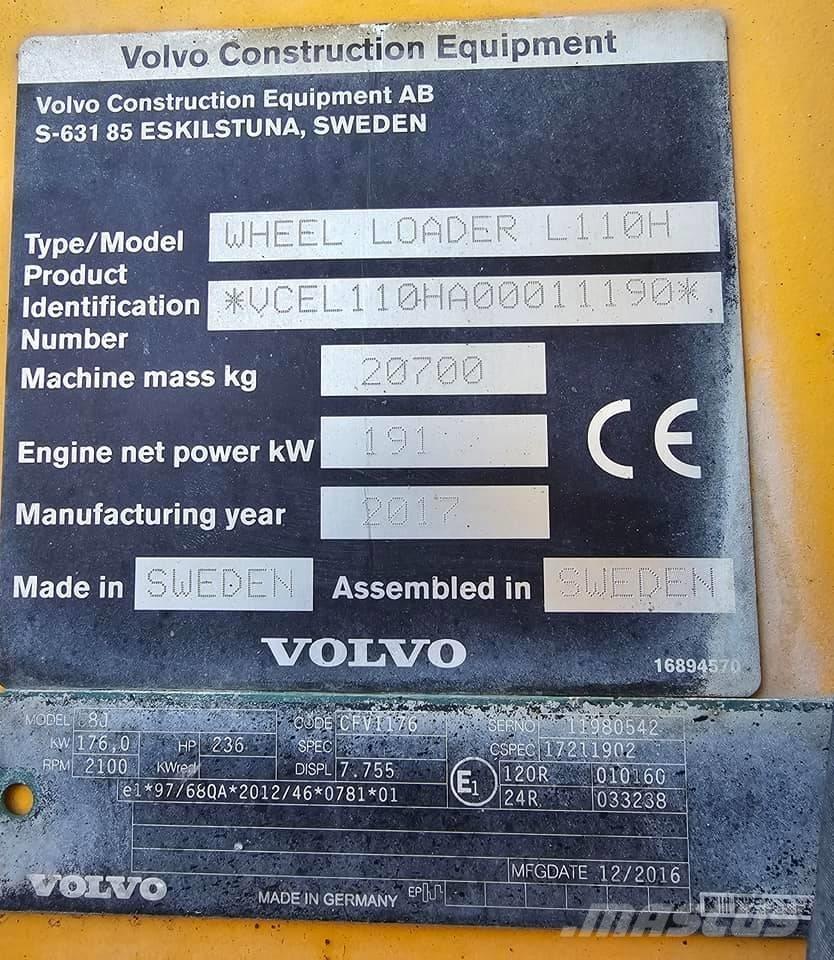 Volvo L 110 H Pale gommate
