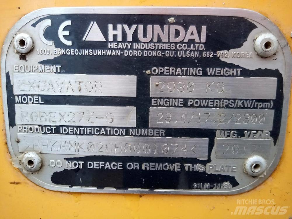 Hyundai Robex 27Z-9 Miniescavatori