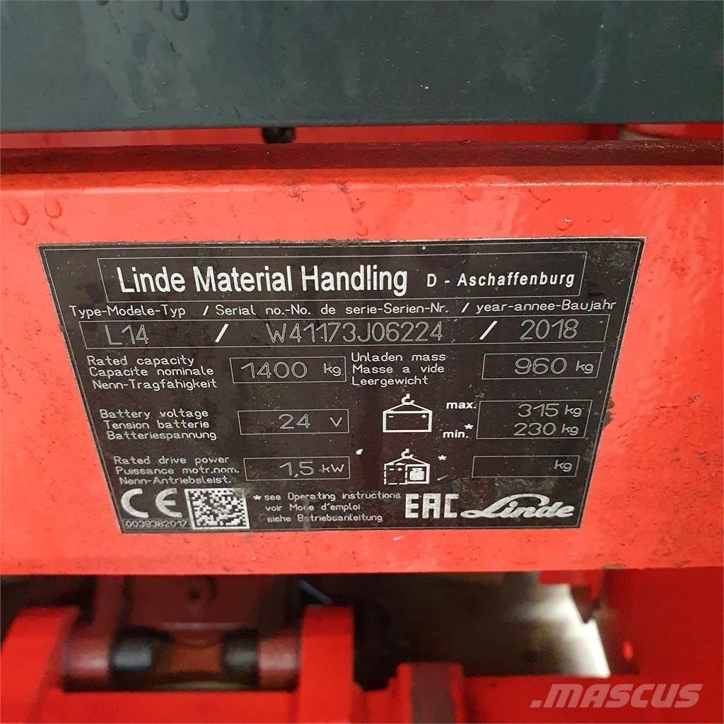 Linde L14i Transpallet uomo a terra