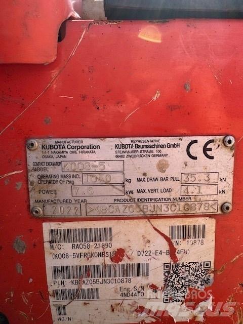 Kubota K 008-5 Miniescavatori