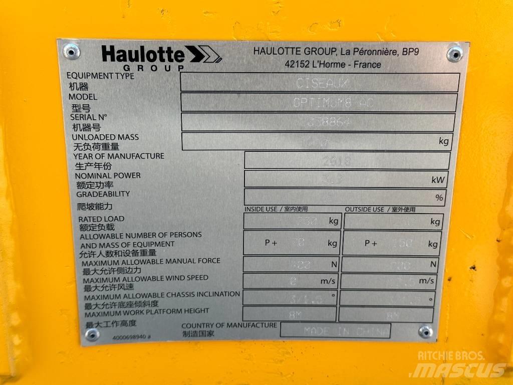 Haulotte OPTIMUM 8 Piattaforme a pantografo
