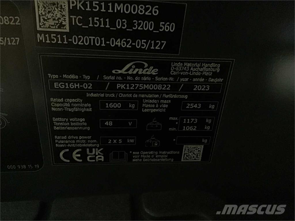 Linde EG16H Carrelli elevatori elettrici