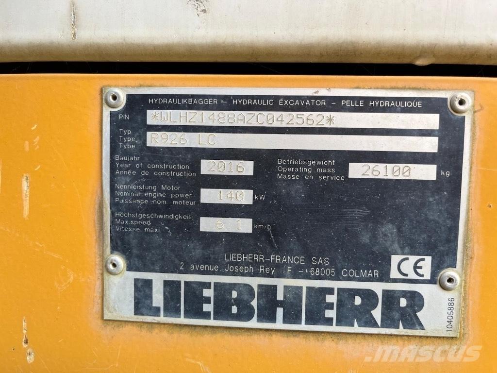 Liebherr 926 Escavatori cingolati