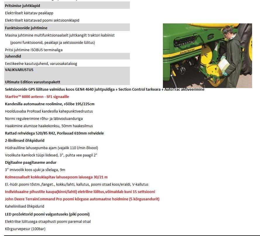 John Deere R 962i Irroratrici trainate