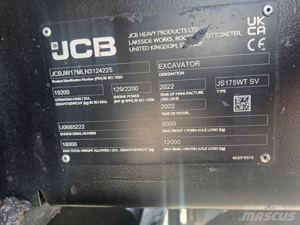 JCB JS175W TAB Escavatori gommati