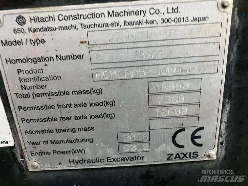 Hitachi ZX140-5B Escavatori gommati