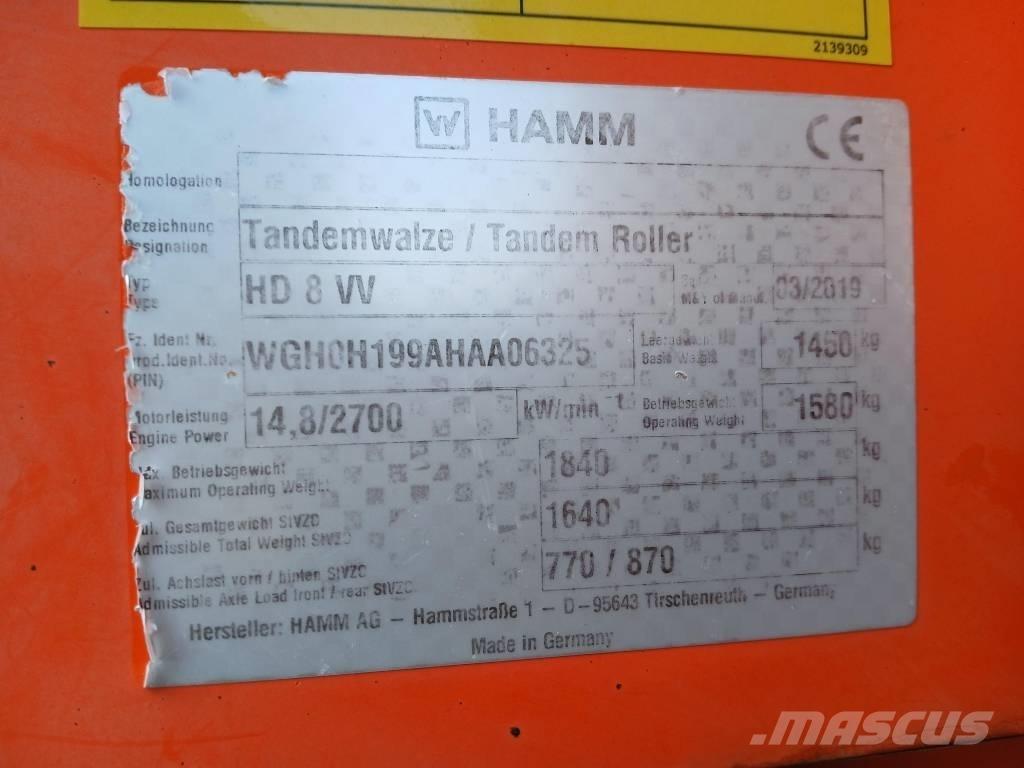 Hamm HD8 VV, Vält Rulli a doppio tamburo