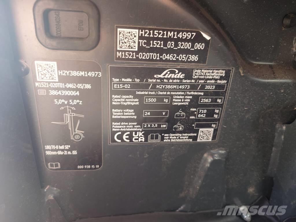 Linde E15/386-02 Carrelli elevatori elettrici