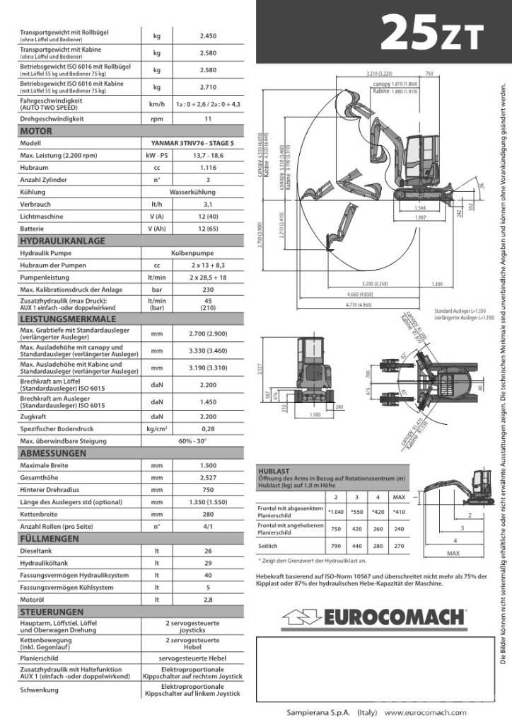 Eurocomach 25ZT 2,5 Miniescavatori