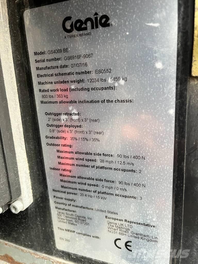 Genie GS4069 BE Piattaforme a pantografo