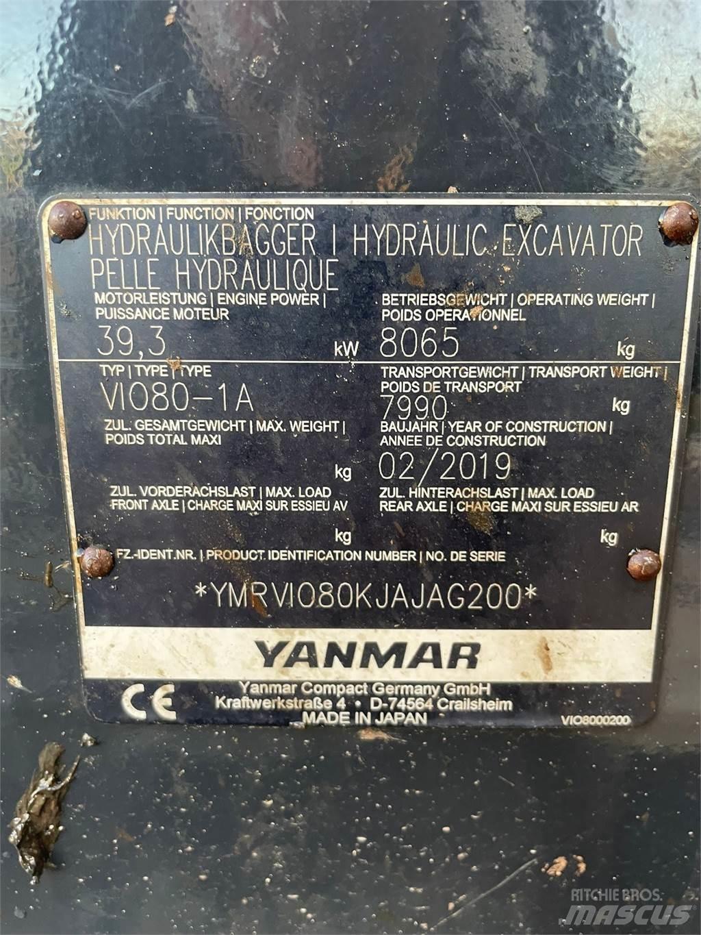 Yanmar Vio 80-1A Miniescavatori