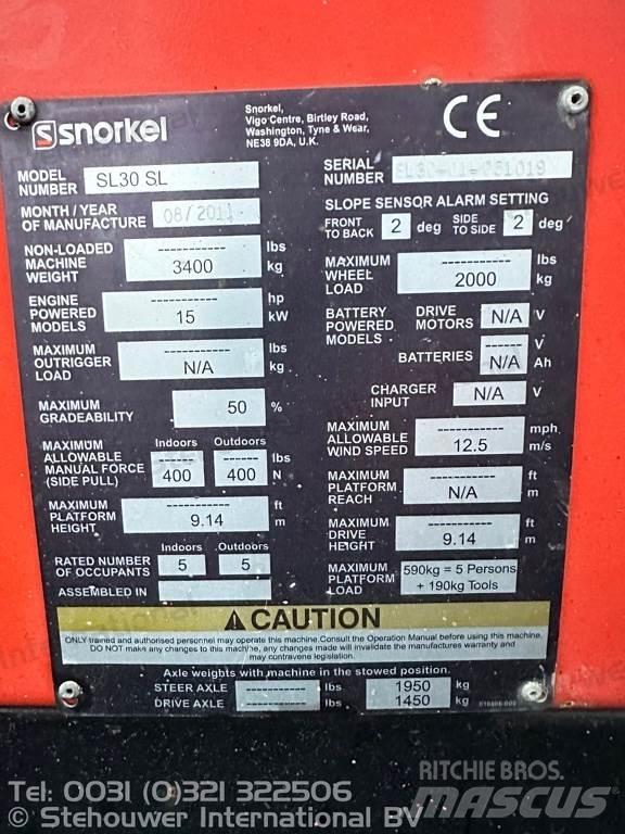 Snorkel SL30 SL Piattaforme a pantografo