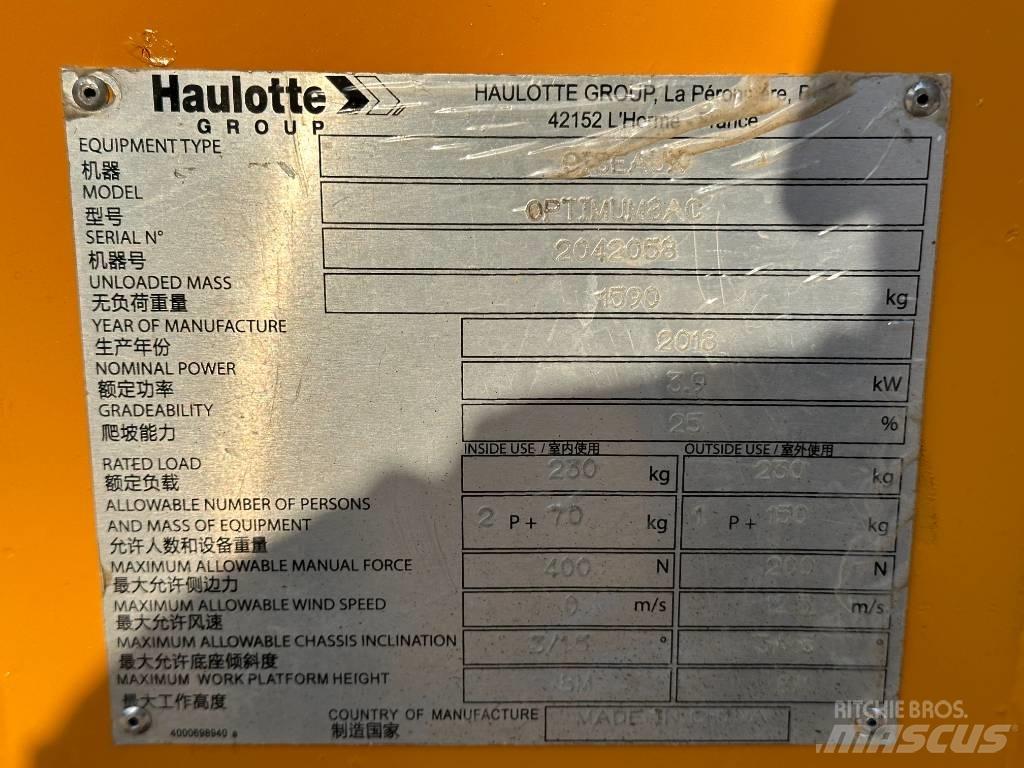 Haulotte OPTIMUM 8 Piattaforme a pantografo