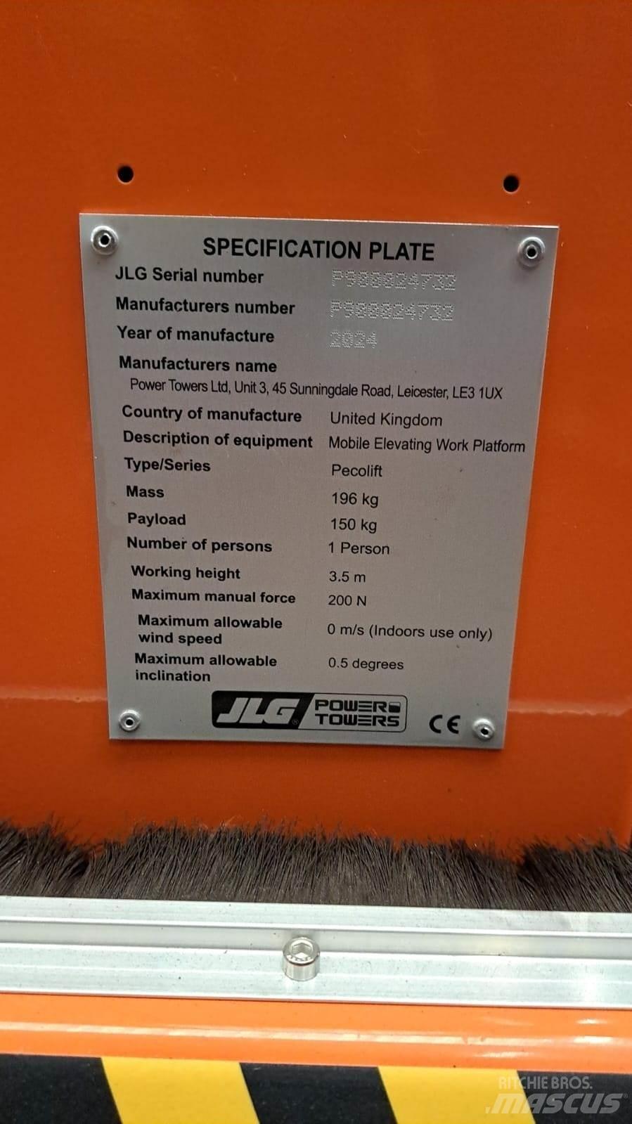 JLG Pecolift Piattaforme cingolate, Piattaforme a ragno e Montacarichi