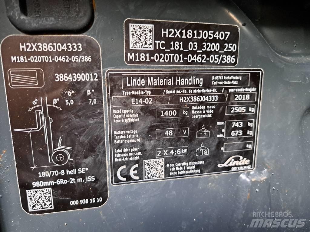 Linde E 14 EVO Carrelli elevatori elettrici