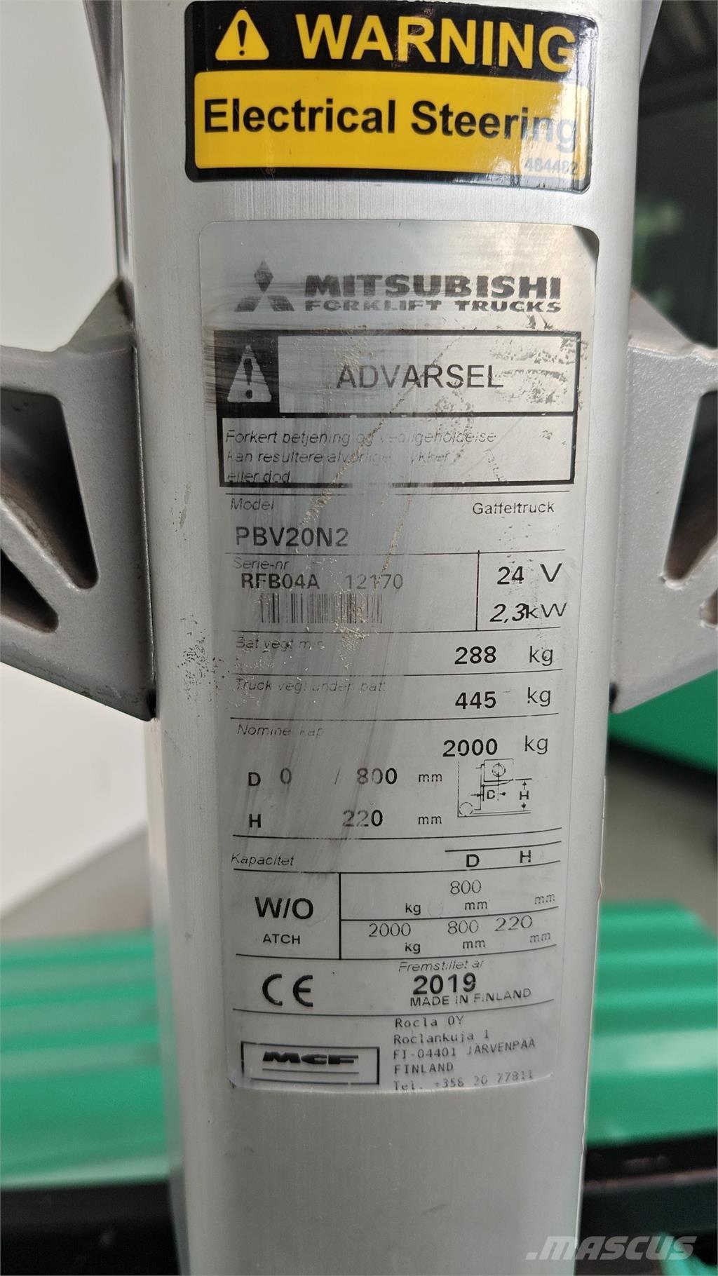 Mitsubishi PBV20N2 Carrelli a piattaforma