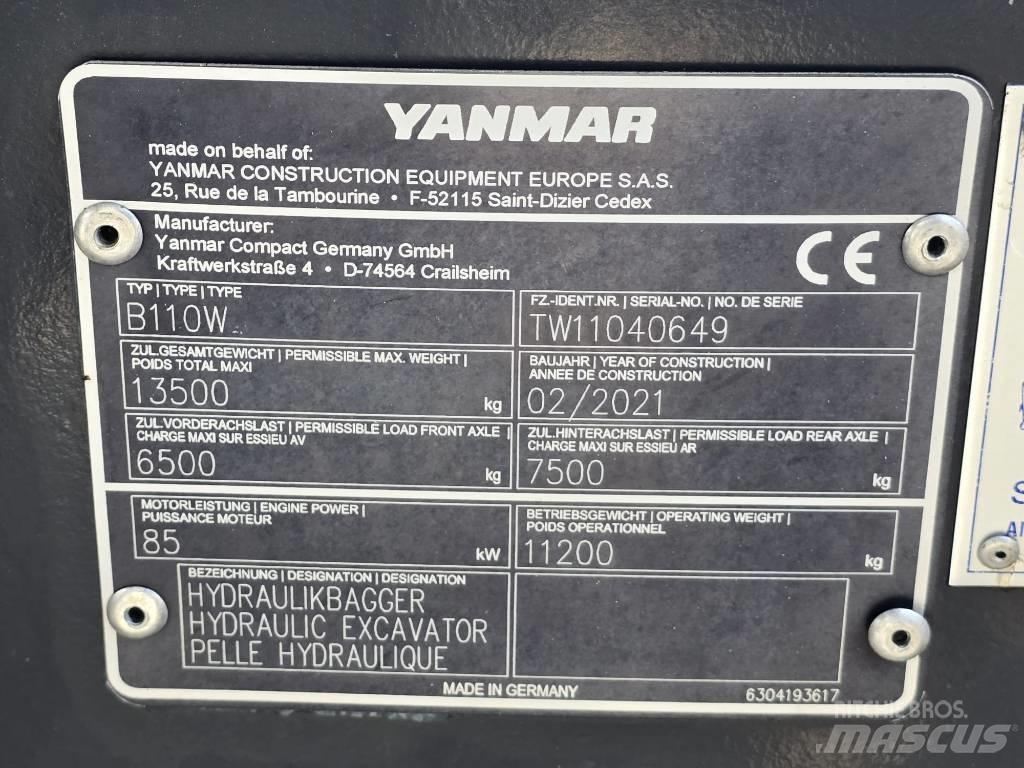 Yanmar B 110 W Escavatori gommati