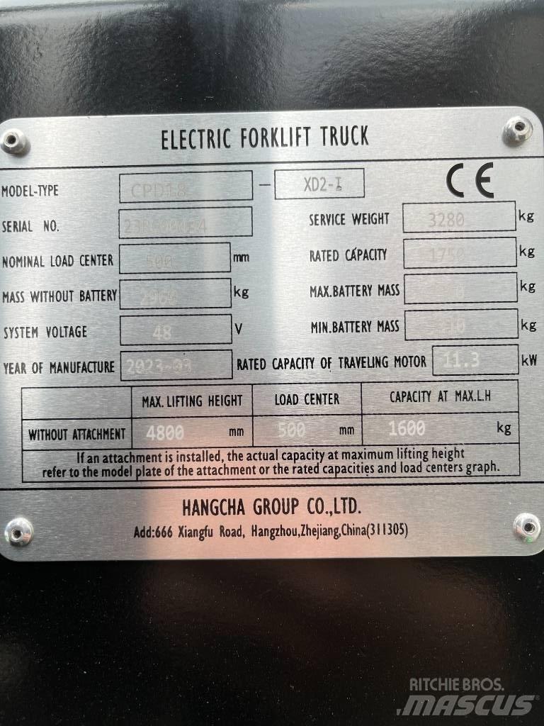 Hangcha CPD18-XD2-I Carrelli elevatori elettrici