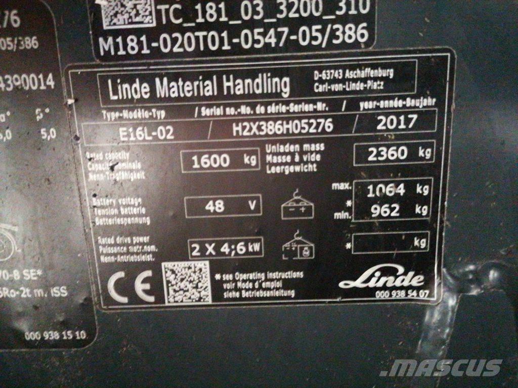 Linde E16L-02 Carrelli elevatori elettrici
