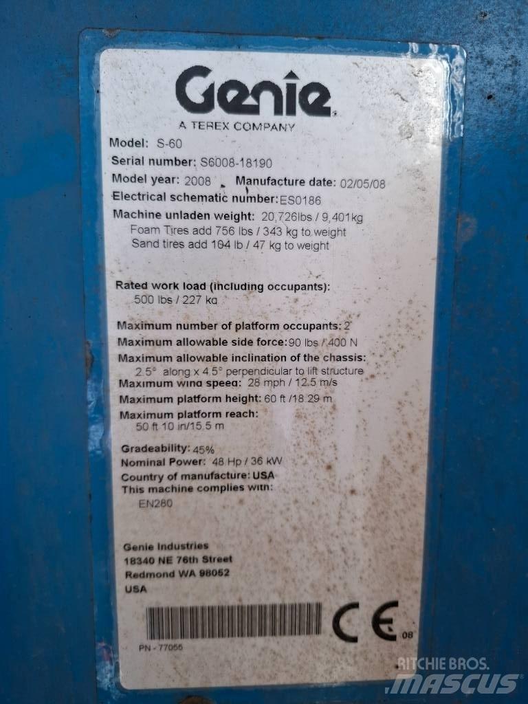 Genie S 60 Piattaforme a braccio telescopico
