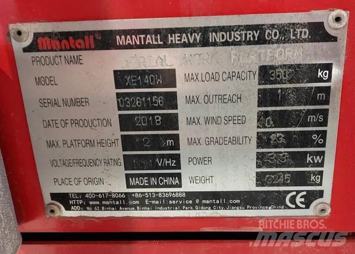 Mantall XE140W Piattaforme a pantografo