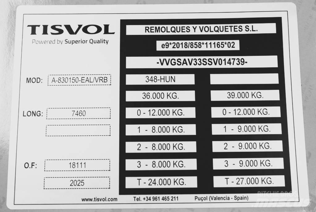  Tisvol 26,8m3 EVR Rimorchi ribaltabili
