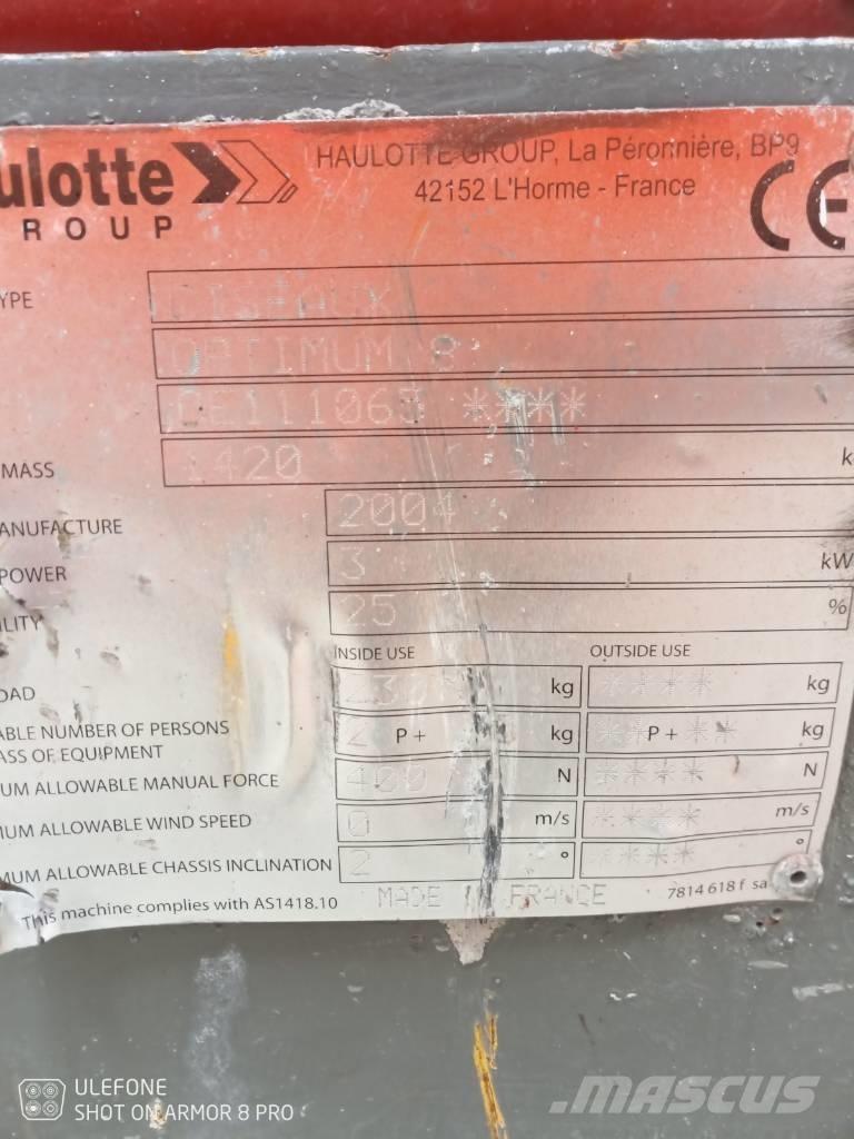 Haulotte Optimum  8 Piattaforme a pantografo