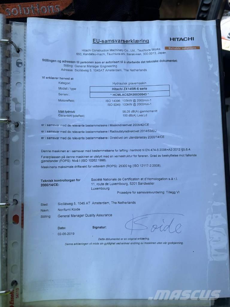 Hitachi ZX 145 W-6 Escavatori gommati