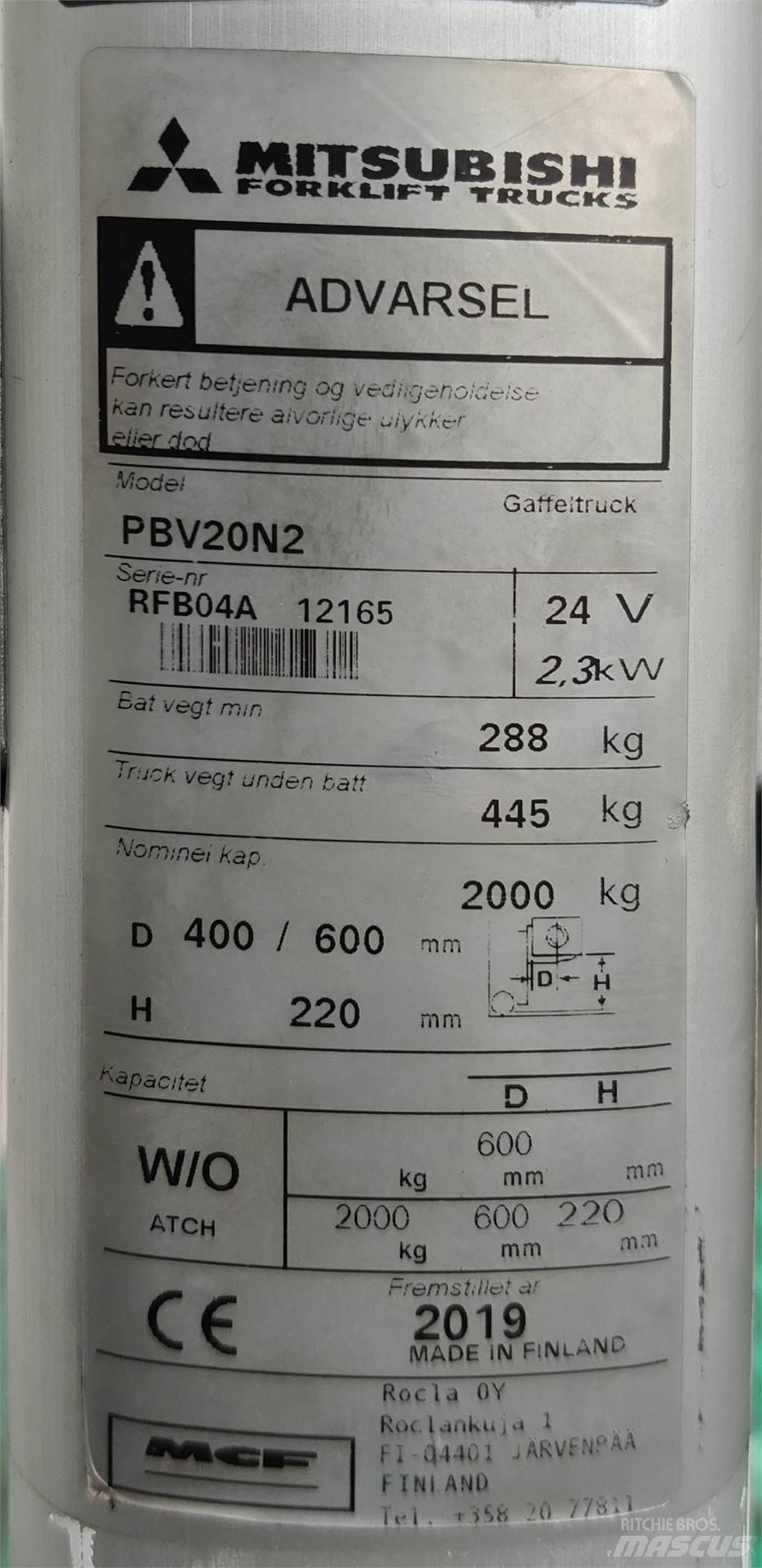 Mitsubishi PBV20N2 Carrelli elevatori-Altro