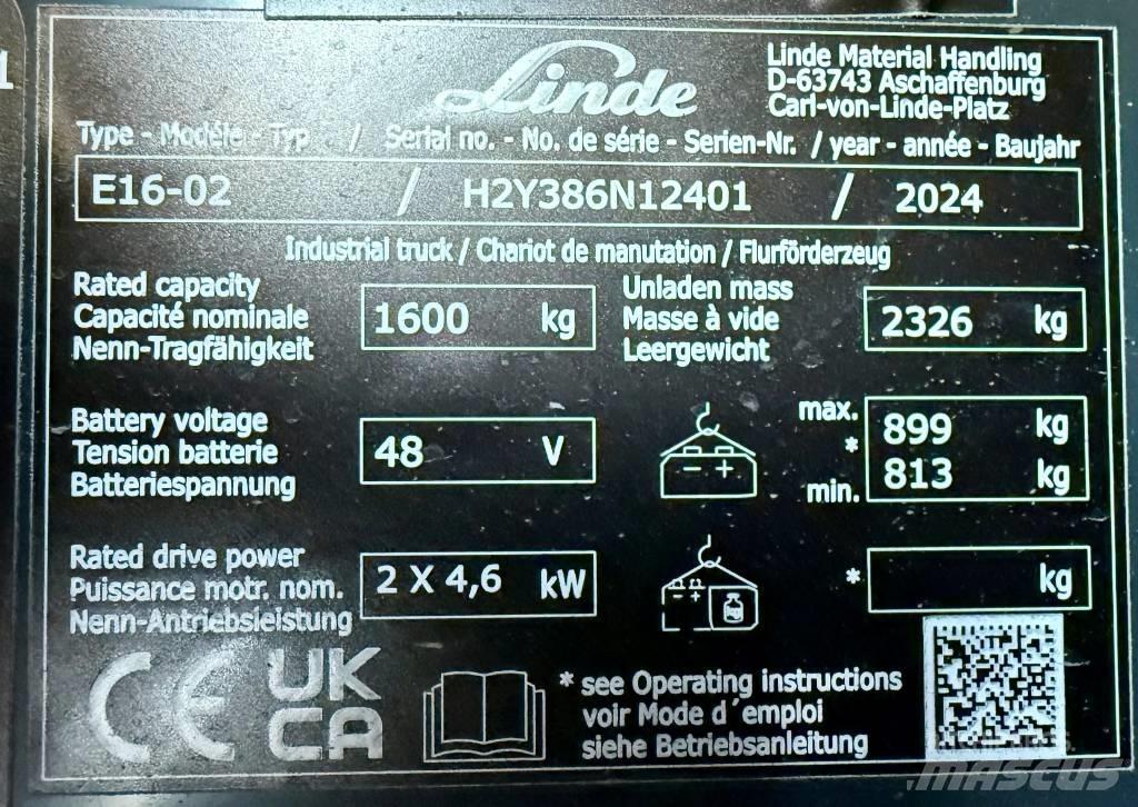Linde E16/386-02 Carrelli elevatori elettrici