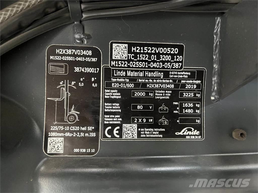 Linde E 20H-01/600 Carrelli elevatori elettrici
