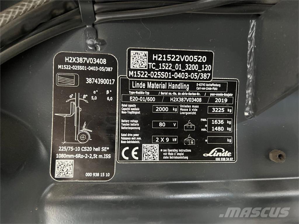 Linde E 20H-01/600 Carrelli elevatori elettrici
