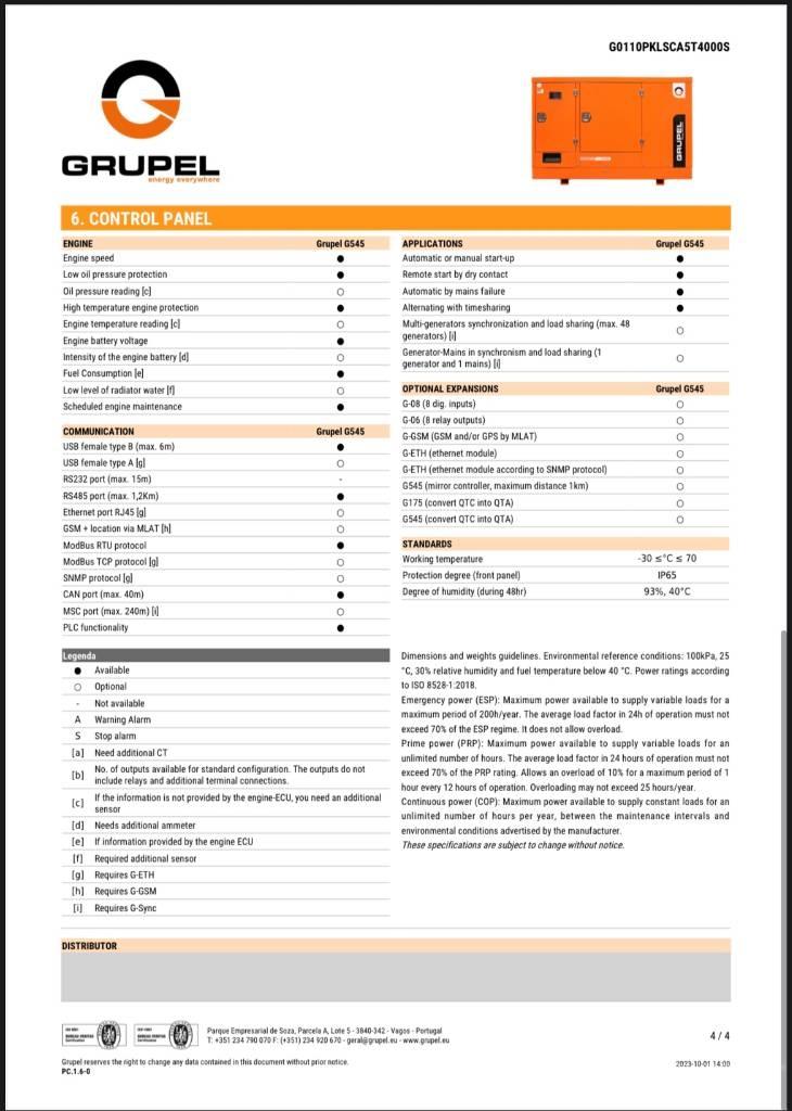  Grupel G545 Generatori diesel