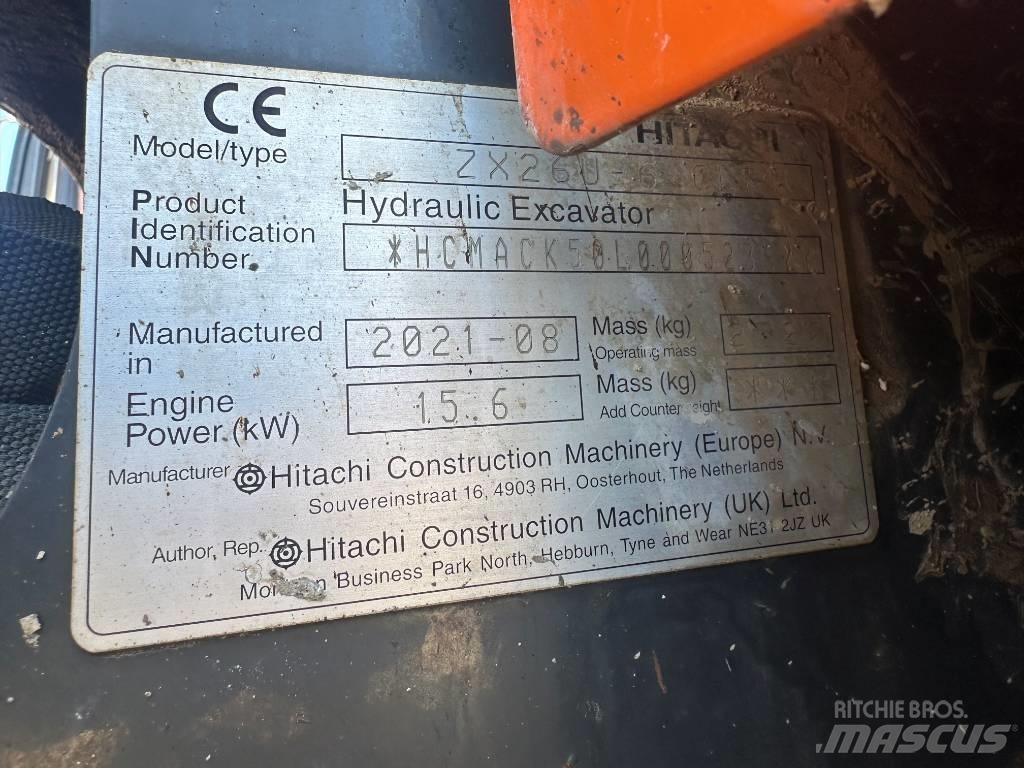 Hitachi ZX 26 U-6 Miniescavatori