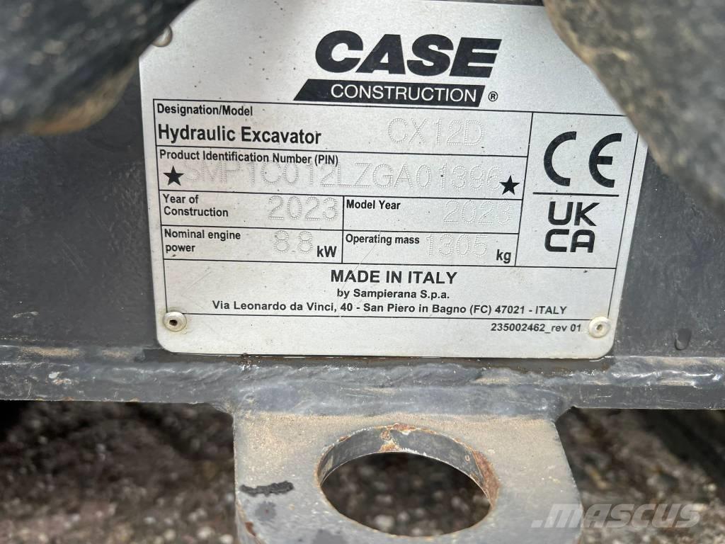 CASE CX 12 D Miniescavatori