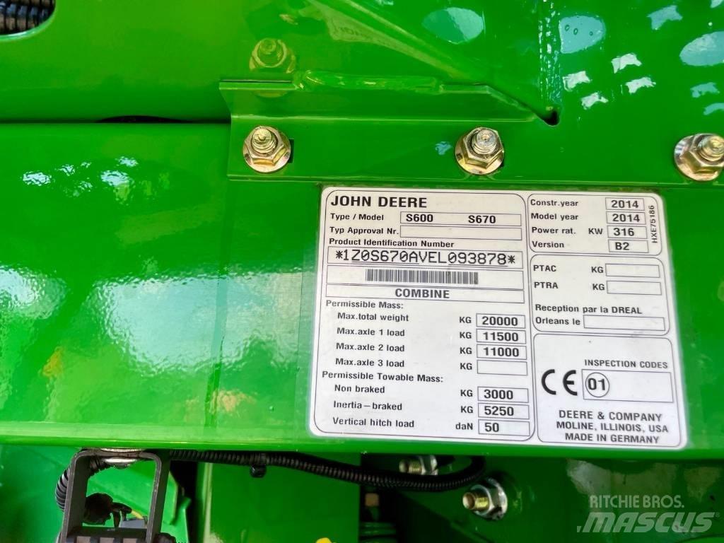 John Deere S 670 i Mietitrebbiatrici