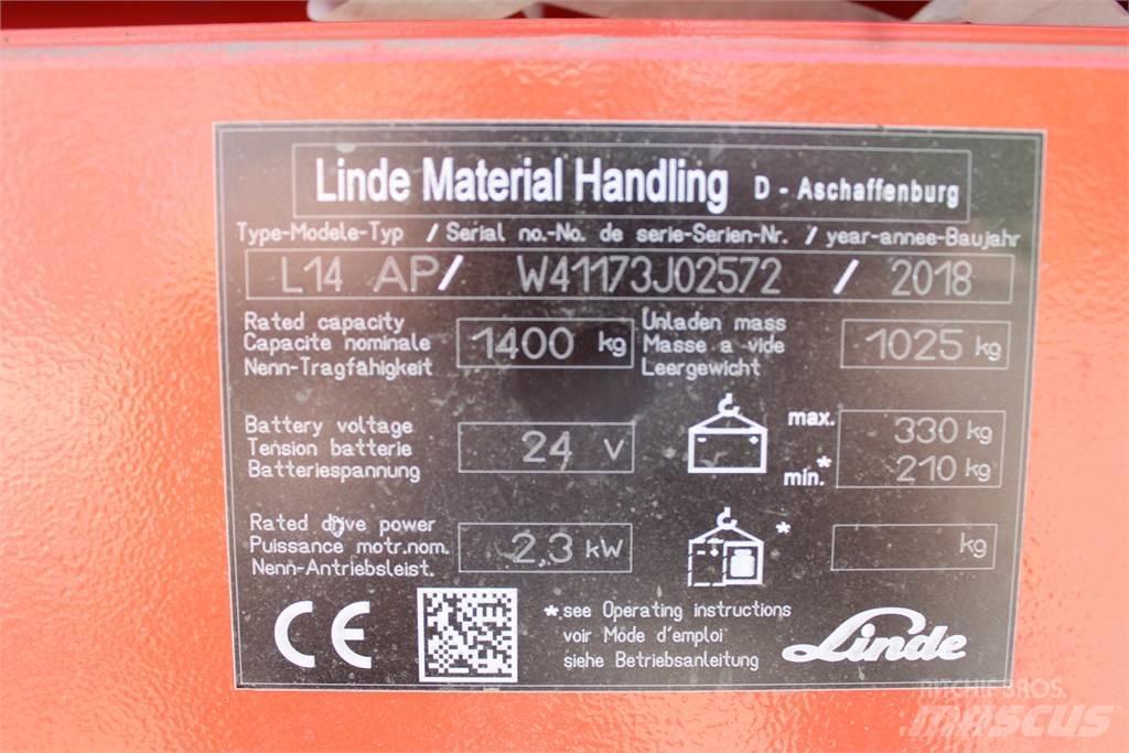 Linde L14APi Transpallet uomo a terra