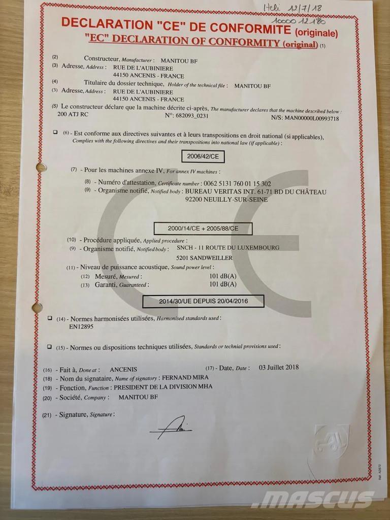 Manitou 200 ATJ Piattaforme a braccio articolato