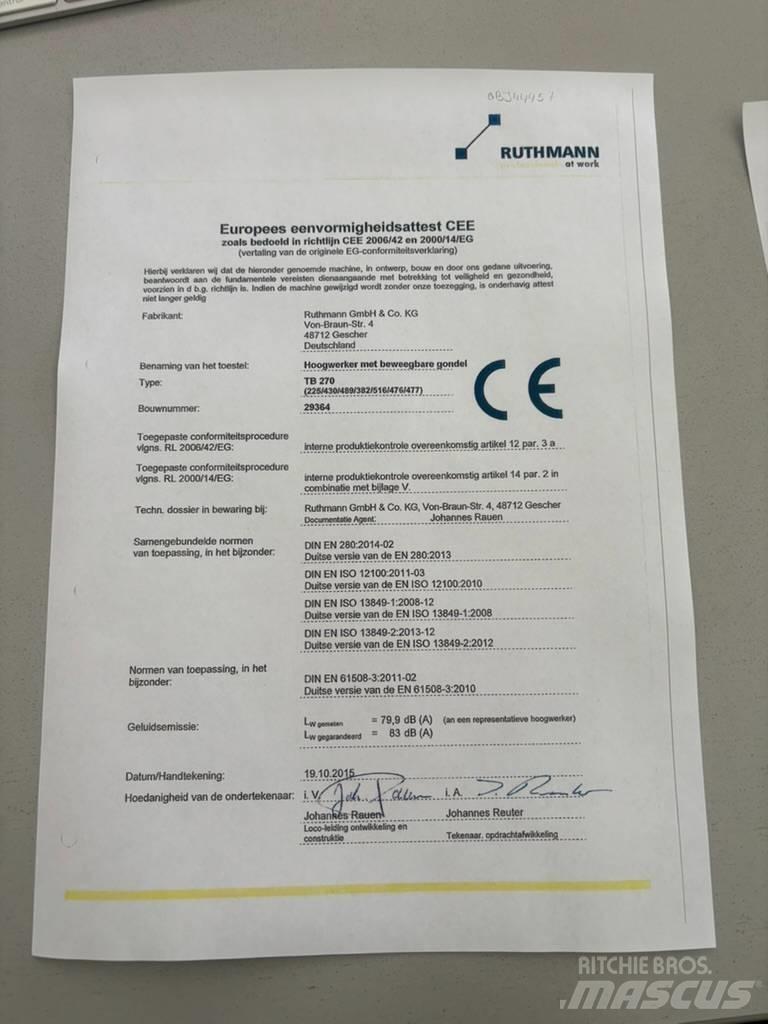 Ruthmann TB 270 Piattaforme autocarrate
